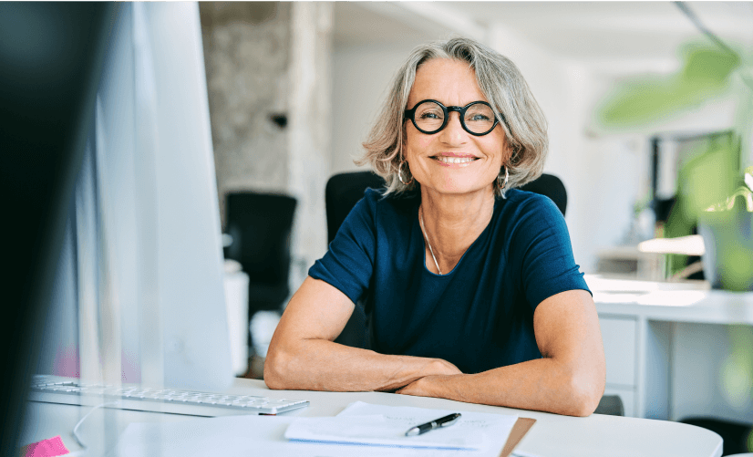 older woman smiling